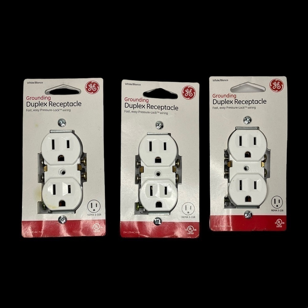 GE home electrical Grounding Outlet, Electrical Socket, 15 Amp, 54309 GE In-Wall